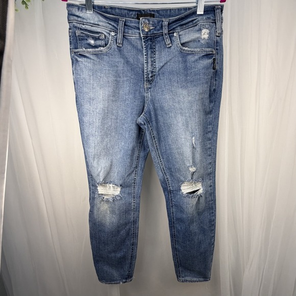 Silver Jeans Denim - Silver Suki Skinny Jeans Womens 33 Mid Rise Denim Med Wash Stretch Blue